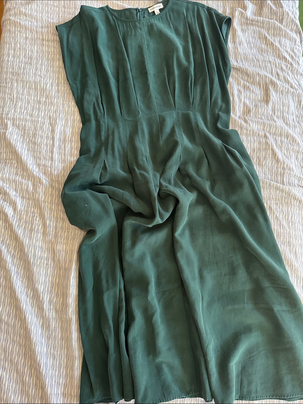 Nordstrom Deep Green Cap-Sleeve Maxi Dress
